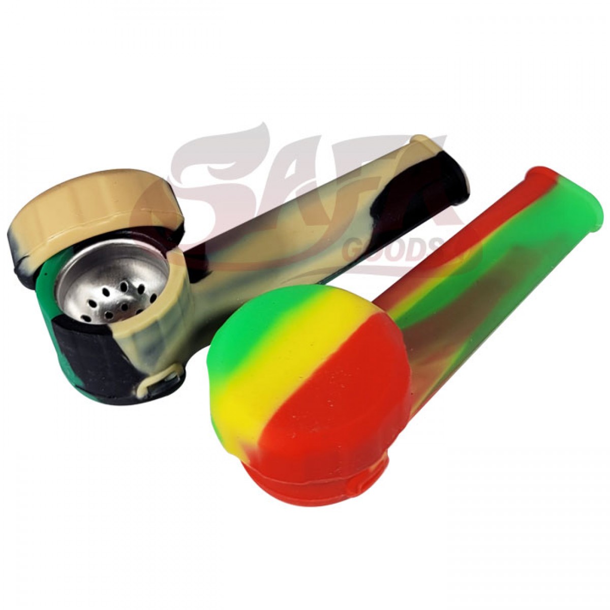 3.5 Inch Silicone Hand Pipes Metal Bowl/Cap